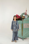 MONA KIDS EMBROIDERED DHANAK DRESS 09