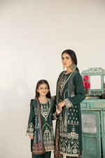 MONA KIDS EMBROIDERED DHANAK DRESS 10