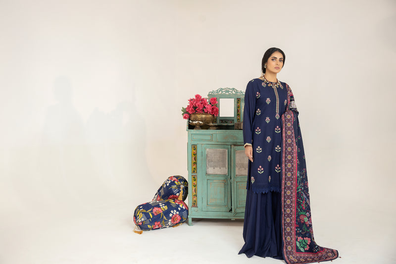 MONA EMBROIDERED DHANAK SHARARAH DRESS 04