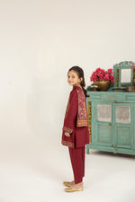 MONA KIDS EMBROIDERED DHANAK DRESS 07