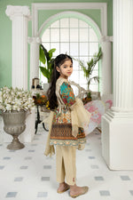 Kids Ready to Wear 3 Pcs Embroidered Lawn Collection by Mona 01