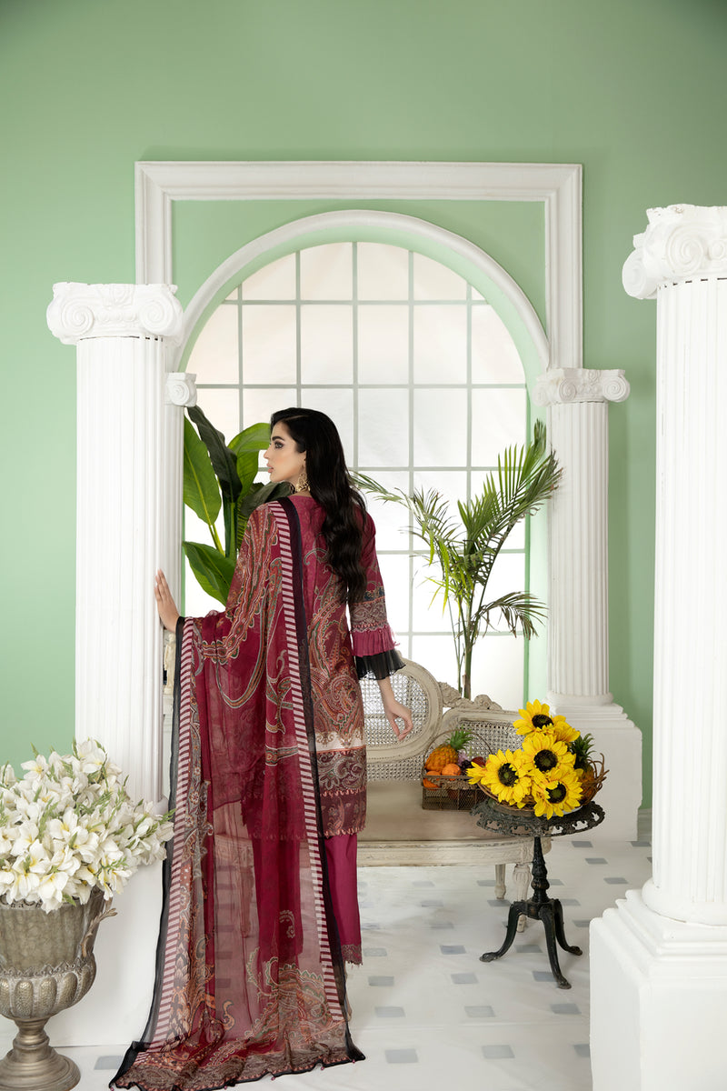 Ready To Wear 3 Pcs Embroidered Lawn Collection by Mona 03