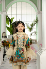 Kids Ready to Wear 3 Pcs Embroidered Lawn Collection by Mona 01