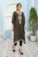 2 Pcs Ready To Wear Linen Embroidered Kaftan By ZAIWA 04