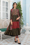 3 Pcs Ready To Wear Linen Embroidered Gown Dress By ZAIWA 06