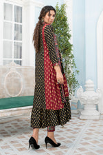 3 Pcs Ready To Wear Linen Embroidered Gown Dress By ZAIWA 06