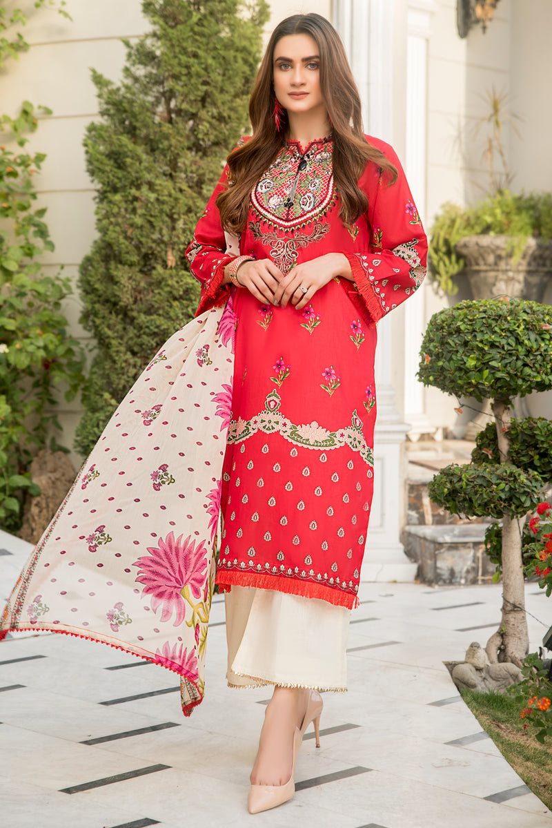 Ready to Wear 3 Pcs Lawn Embroidered Dress by Aabpara 03