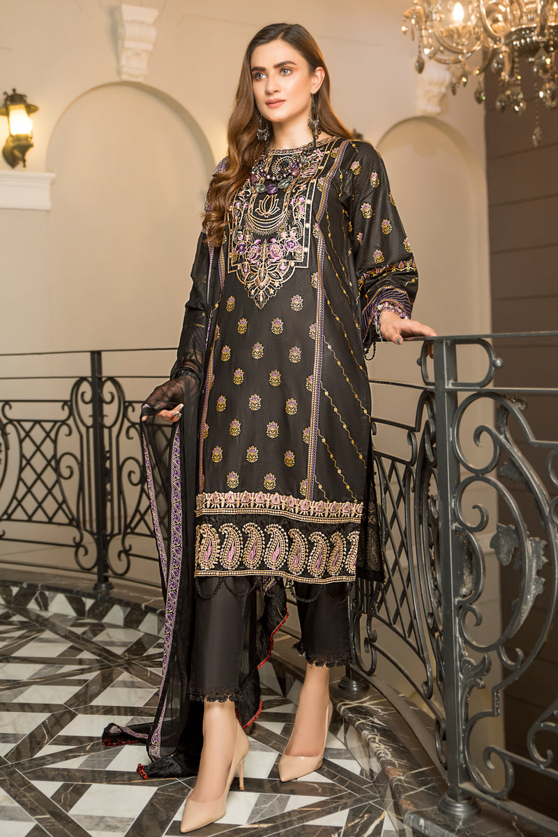 Ready to Wear 3 Pcs Lawn Embroidered Dress by Aabpara 06