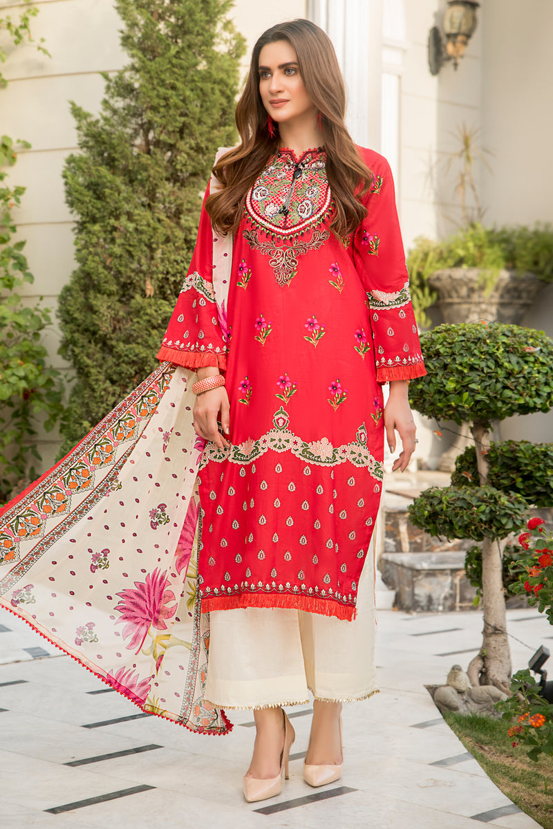 Ready to Wear 3 Pcs Lawn Embroidered Dress by Aabpara 03