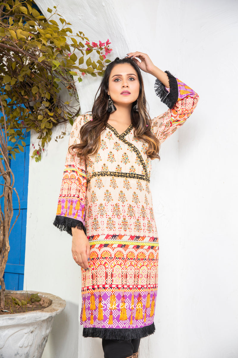 2pc Linen Ready to Wear Dress by Sakeena Hasan