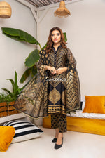 Silk Block Printed Ready to Wear Dress by Sakeena Hasan 02