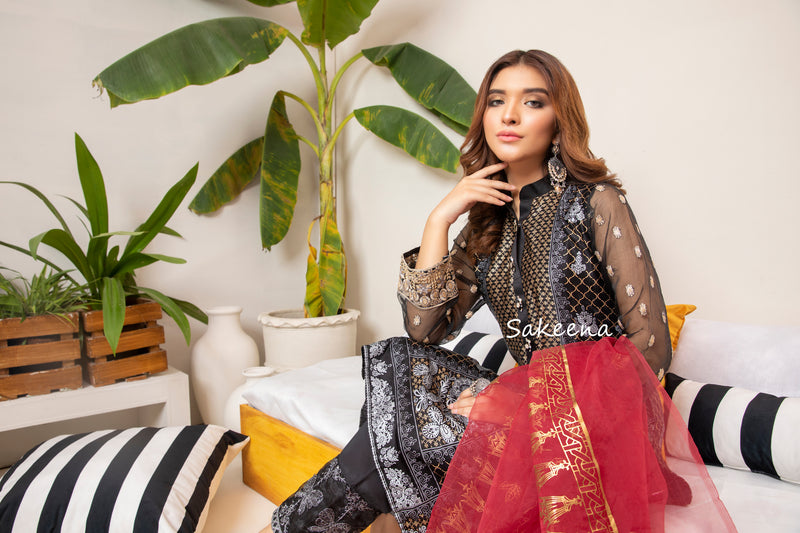 Silk Block Printed Ready to Wear Dress by Sakeena Hasan 04