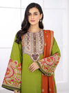 3PC LIMELIGHT KHADDAR WOOL SHAWL DRESS 10