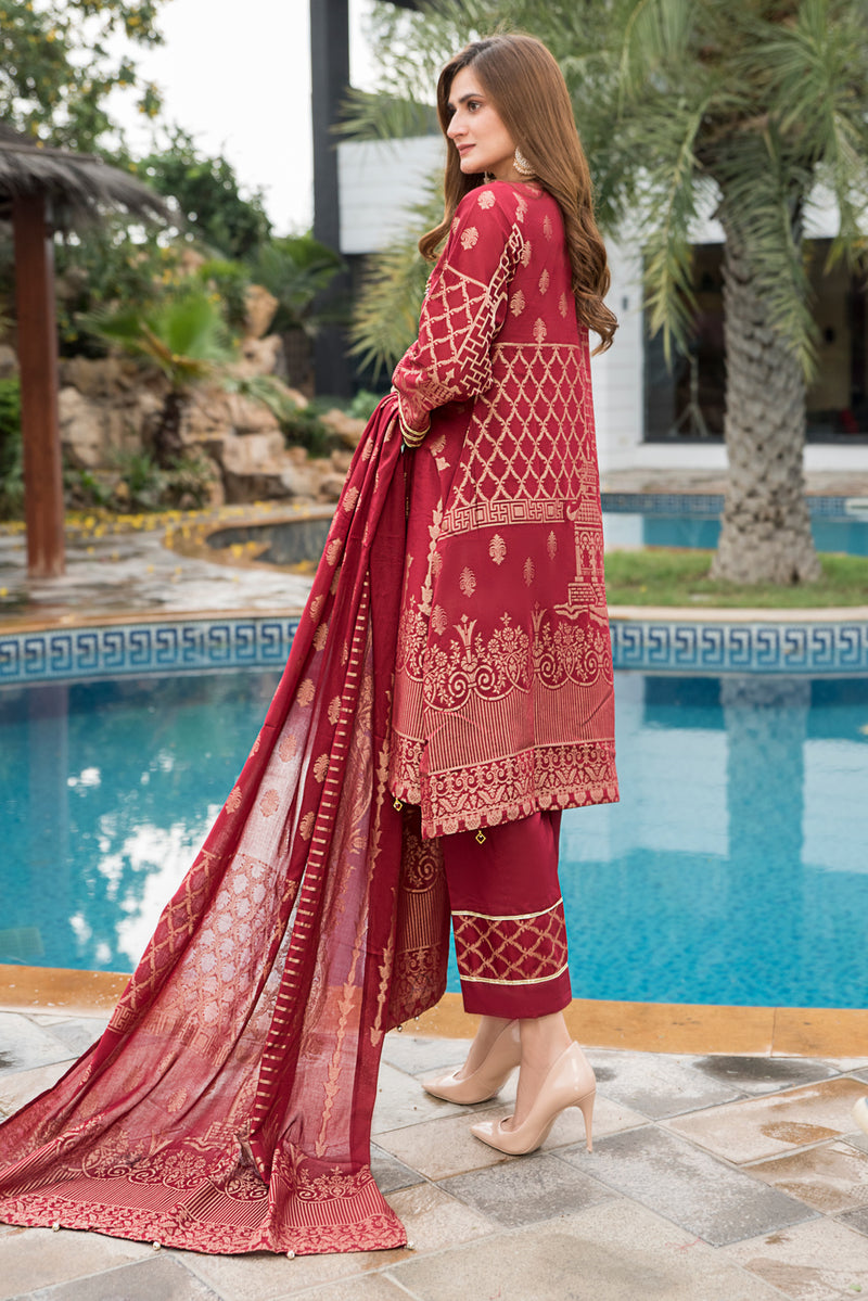 Jacquard Lawn Ready to Wear Dress by Zaiwa 09