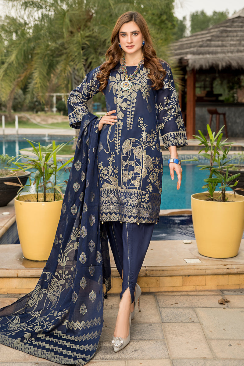 Jacquard Lawn Ready to Wear Dress by Zaiwa 02