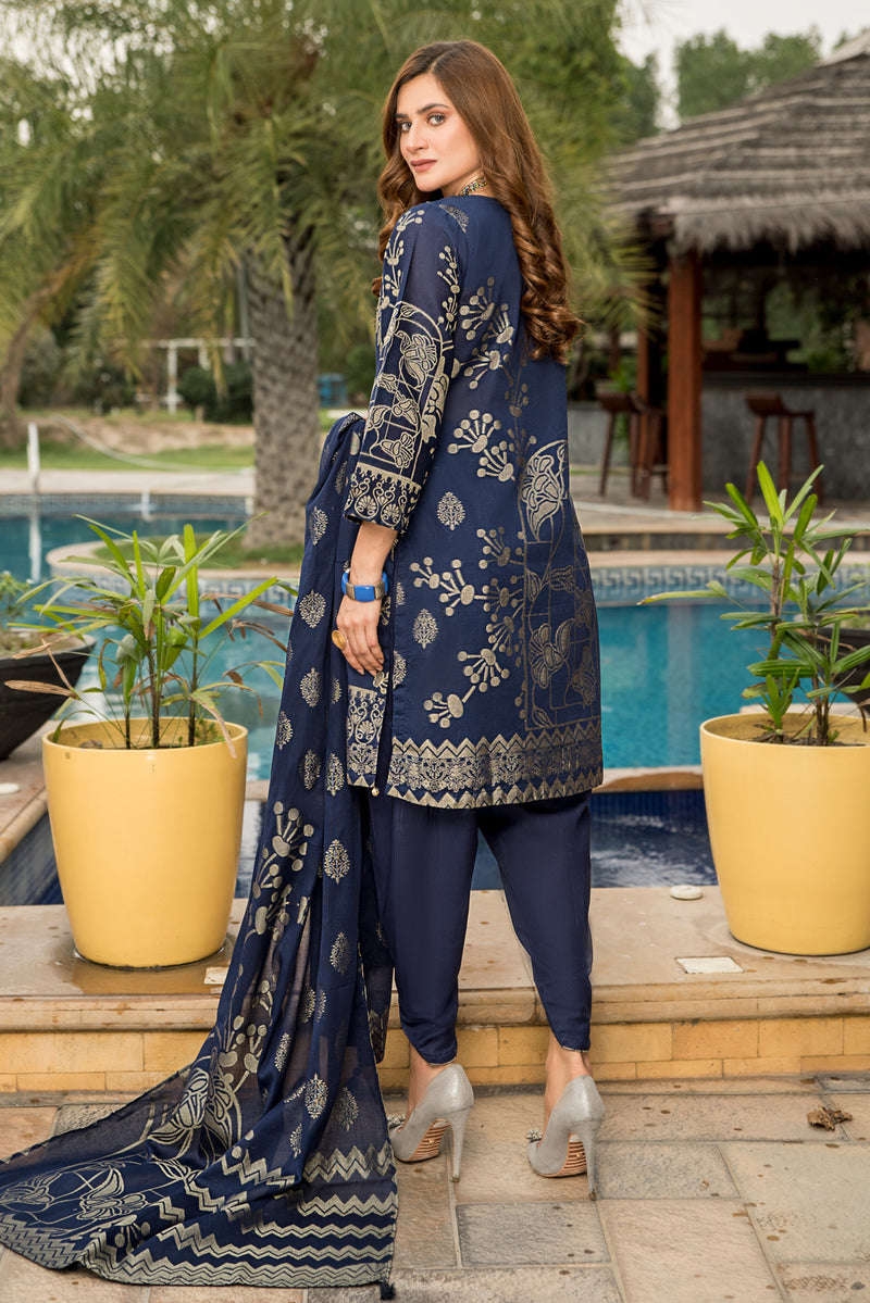 Jacquard Lawn Ready to Wear Dress by Zaiwa 02