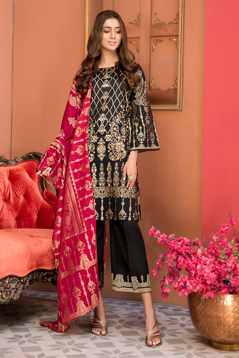 Jacquard Lawn Ready to Wear Dress with Handwork by Zaiwa 09