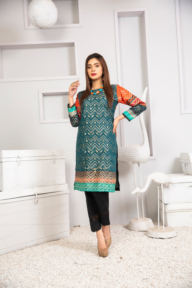 Winter Ready to wear 1 Pc Handwork Kurta by Zaiwa 14