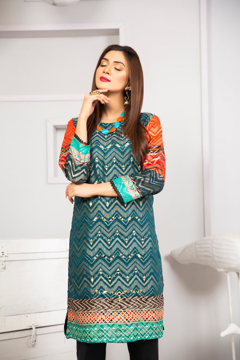 Winter Ready to wear 1 Pc Handwork Kurta by Zaiwa 14