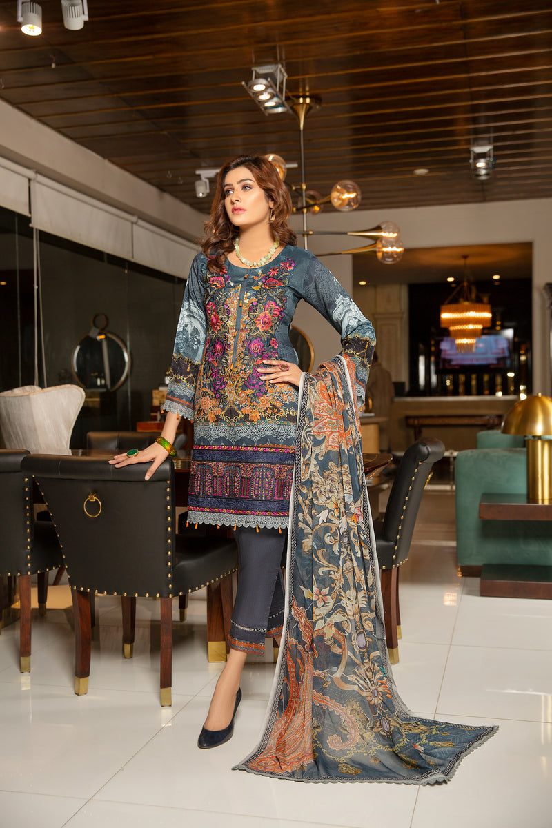 Winter Ready to Wear Embroidered Dress by Zaiwa 05